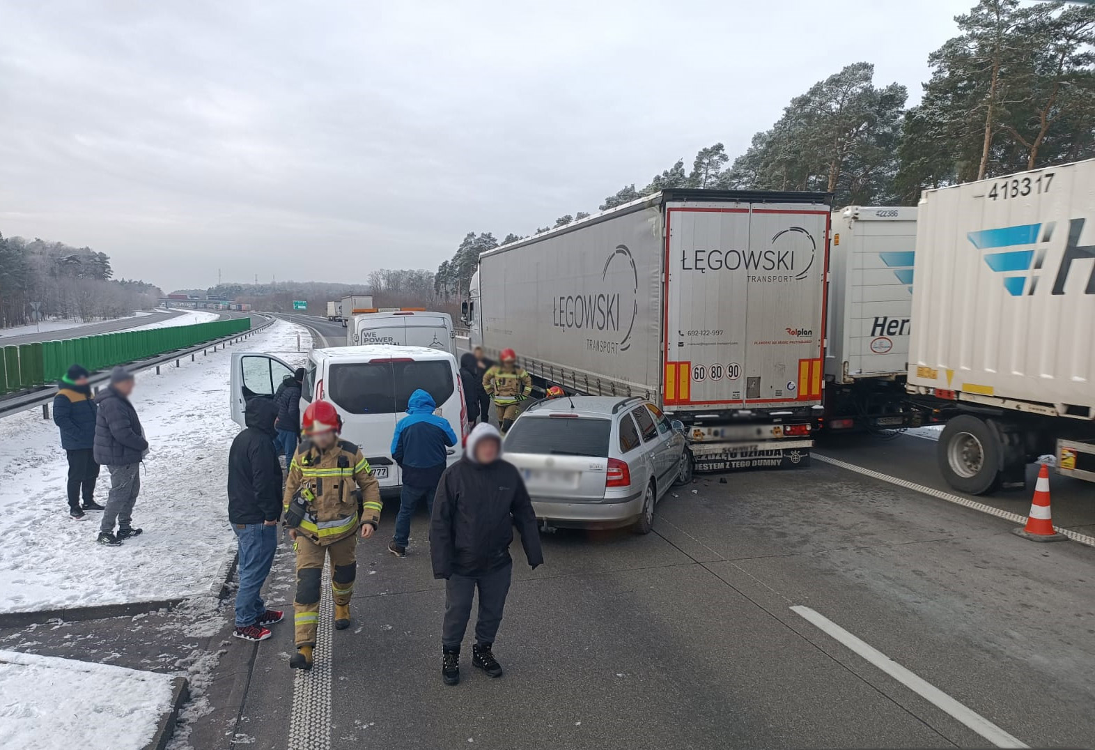 Kolizja na autostradzie A2