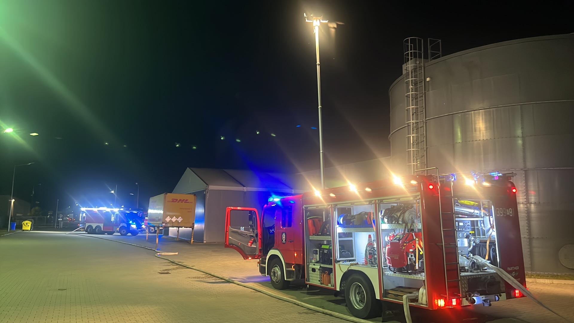 Interwencja straży pożarnej na strefie ekonomicznej