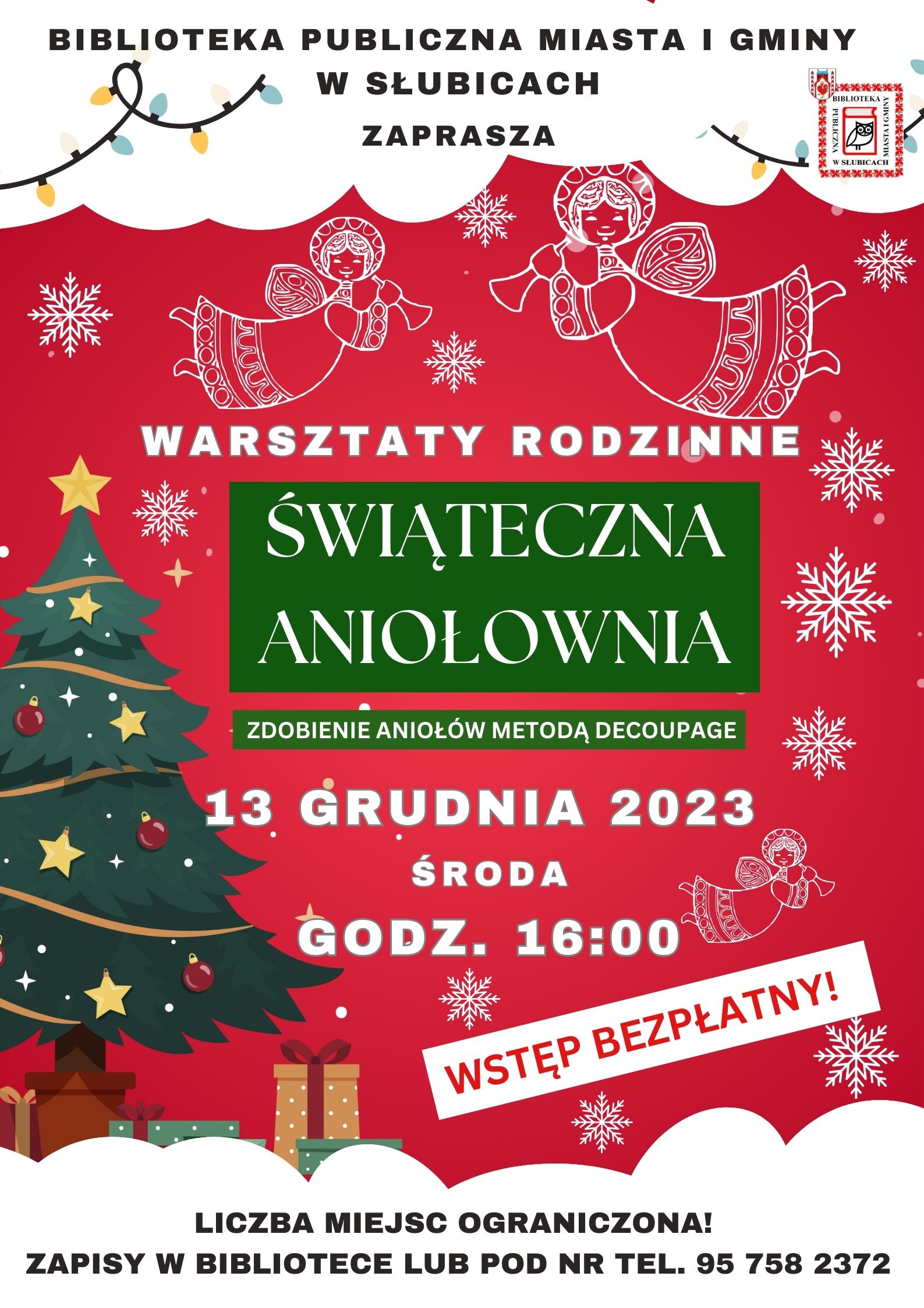 „Świąteczna Aniołownia” - warsztaty rodzinne w słubickiej bibliotece