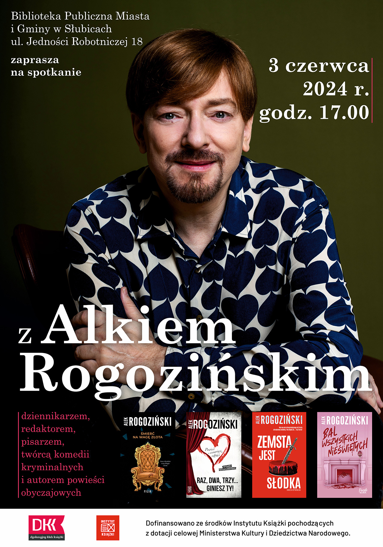 Alek Rogoziński w słubickiej bibliotece