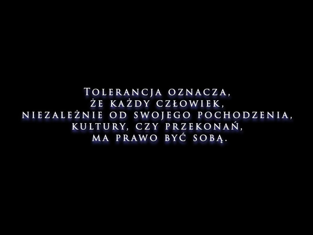 Kadr z filmu "Tolerancja zaczyna się w sercu" 