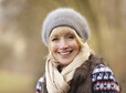 Portrait mature woman outdoors in winter